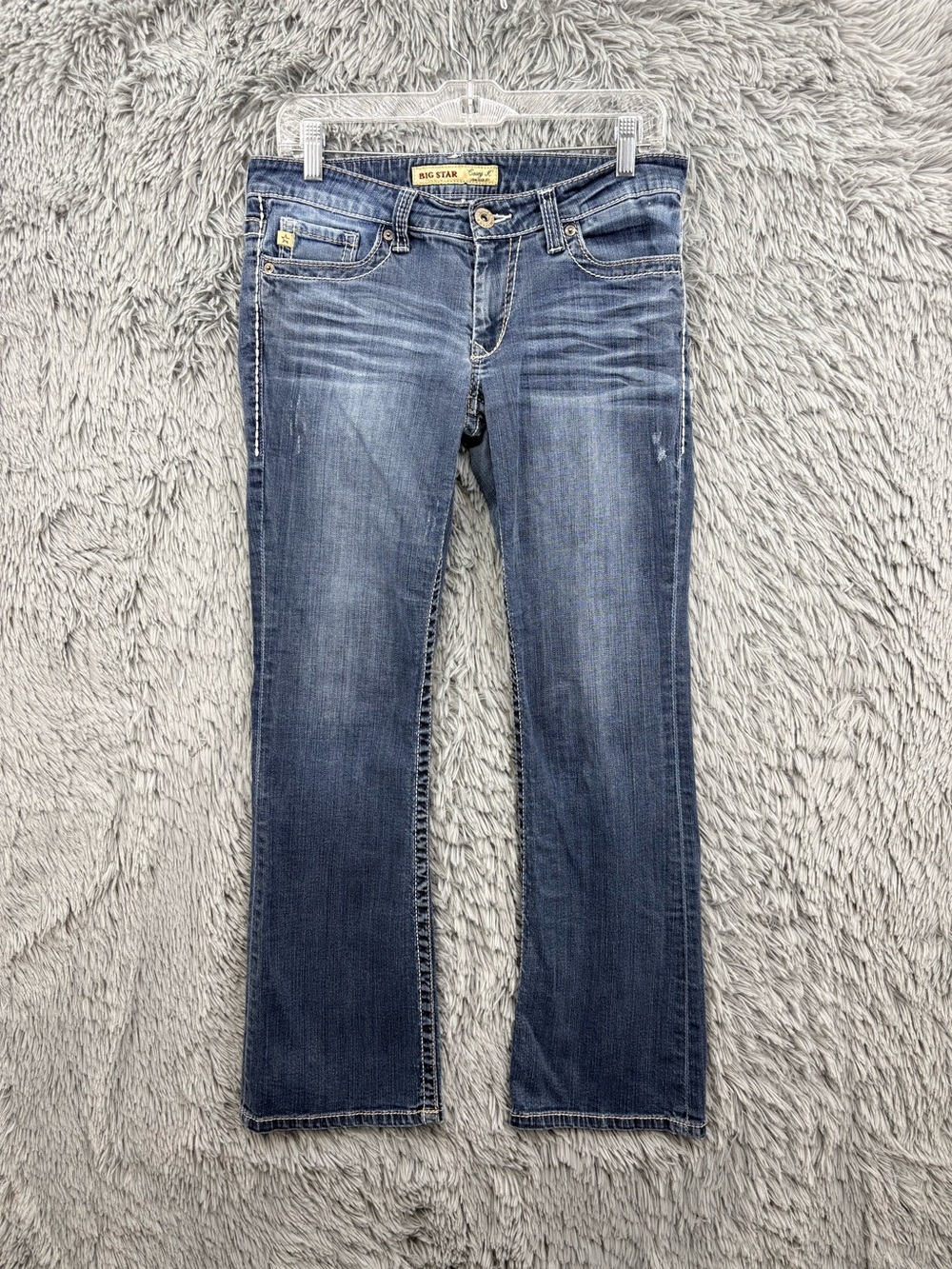 Big Star Jeans Womens 30 Blue Casey K Low Rise Medium Wash Bootcut Whiskered